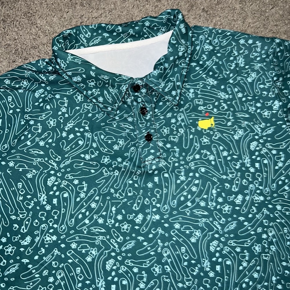 Masters Golf Polo Shirt Augusta National Golf Course AOP  Mens Large